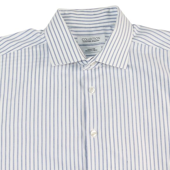 Michael Strahan Collection 17.5 34/35 Wrinkle Free Mech Stretch Dress Shirt - Picture 2 of 13